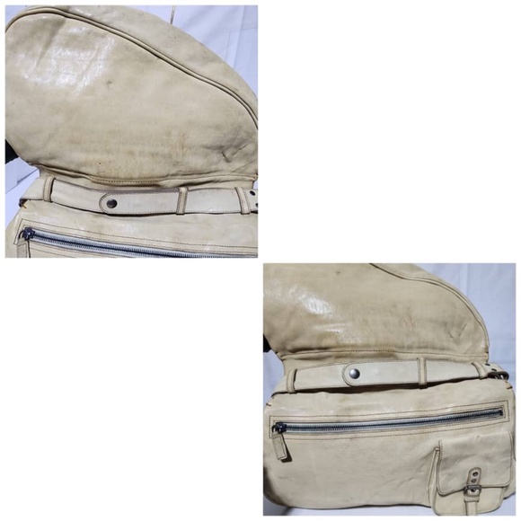 Authentic Christian Dior Vintage Medium Gaucho Saddle Bag Cream/Brown - Picture 6 of 15